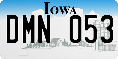 IA license plate DMN053