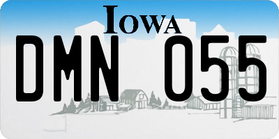 IA license plate DMN055