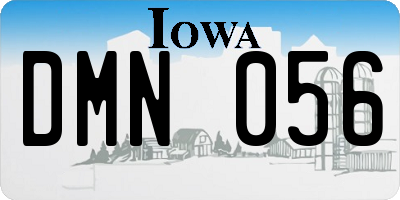 IA license plate DMN056