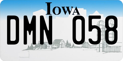 IA license plate DMN058