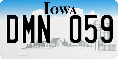 IA license plate DMN059