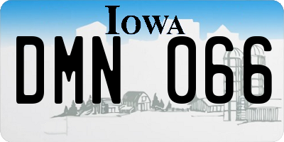IA license plate DMN066
