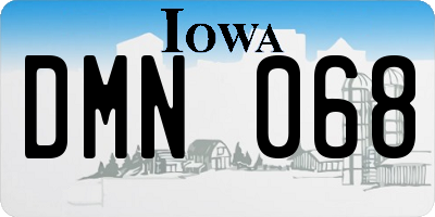 IA license plate DMN068
