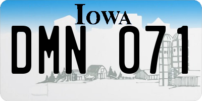 IA license plate DMN071