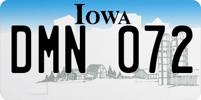 IA license plate DMN072