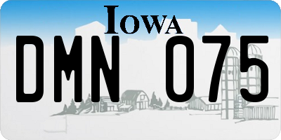 IA license plate DMN075