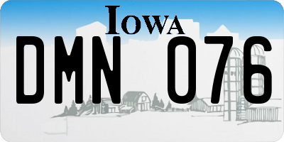 IA license plate DMN076