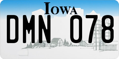 IA license plate DMN078