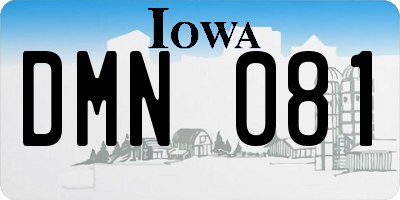 IA license plate DMN081
