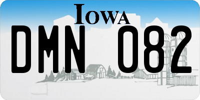 IA license plate DMN082