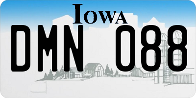 IA license plate DMN088