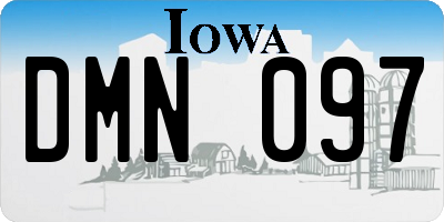 IA license plate DMN097