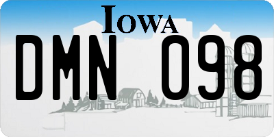 IA license plate DMN098