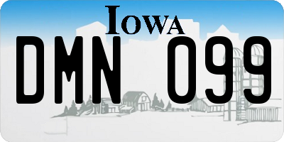 IA license plate DMN099