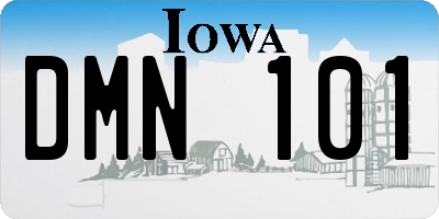 IA license plate DMN101