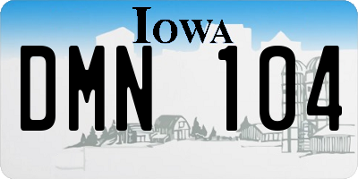 IA license plate DMN104