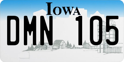 IA license plate DMN105