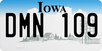 IA license plate DMN109