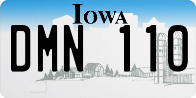 IA license plate DMN110