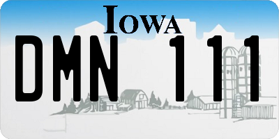 IA license plate DMN111