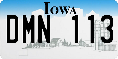 IA license plate DMN113