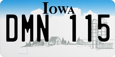 IA license plate DMN115