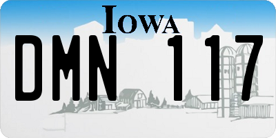 IA license plate DMN117