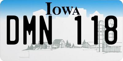 IA license plate DMN118