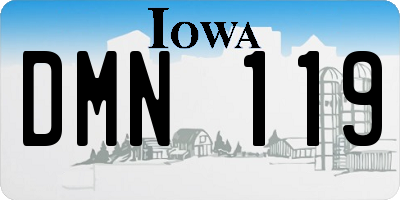 IA license plate DMN119