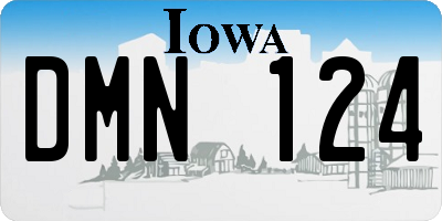 IA license plate DMN124
