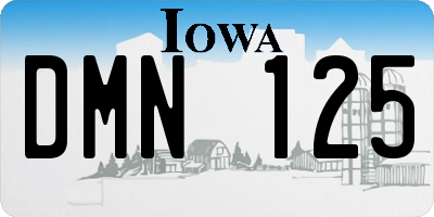 IA license plate DMN125