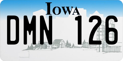 IA license plate DMN126