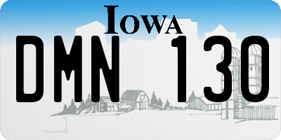 IA license plate DMN130