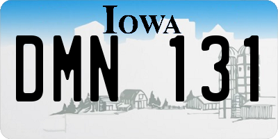 IA license plate DMN131