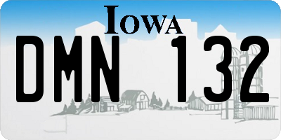 IA license plate DMN132