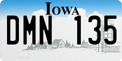 IA license plate DMN135
