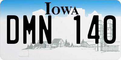 IA license plate DMN140