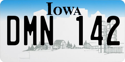 IA license plate DMN142