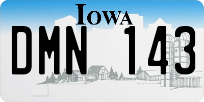 IA license plate DMN143