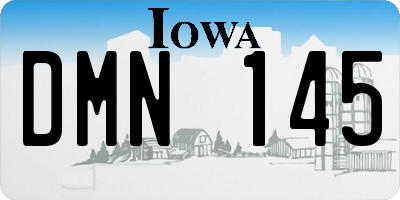 IA license plate DMN145