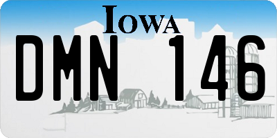 IA license plate DMN146