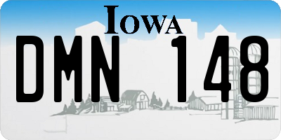 IA license plate DMN148