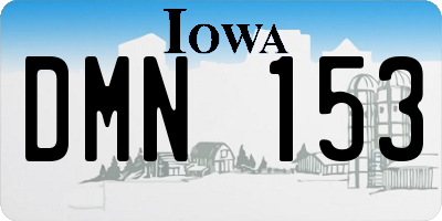 IA license plate DMN153