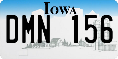 IA license plate DMN156