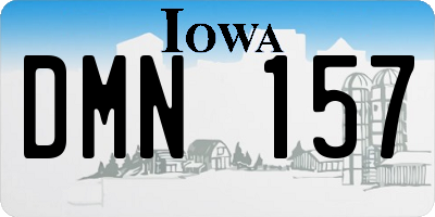 IA license plate DMN157