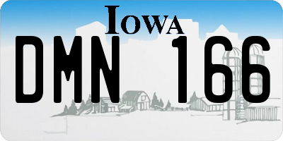 IA license plate DMN166