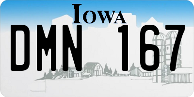 IA license plate DMN167