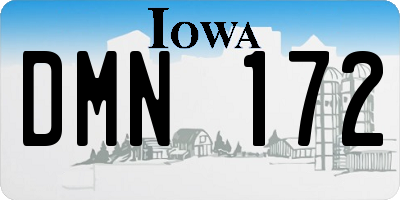 IA license plate DMN172