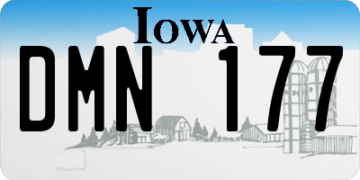 IA license plate DMN177