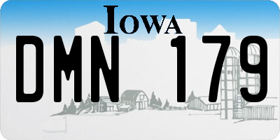 IA license plate DMN179